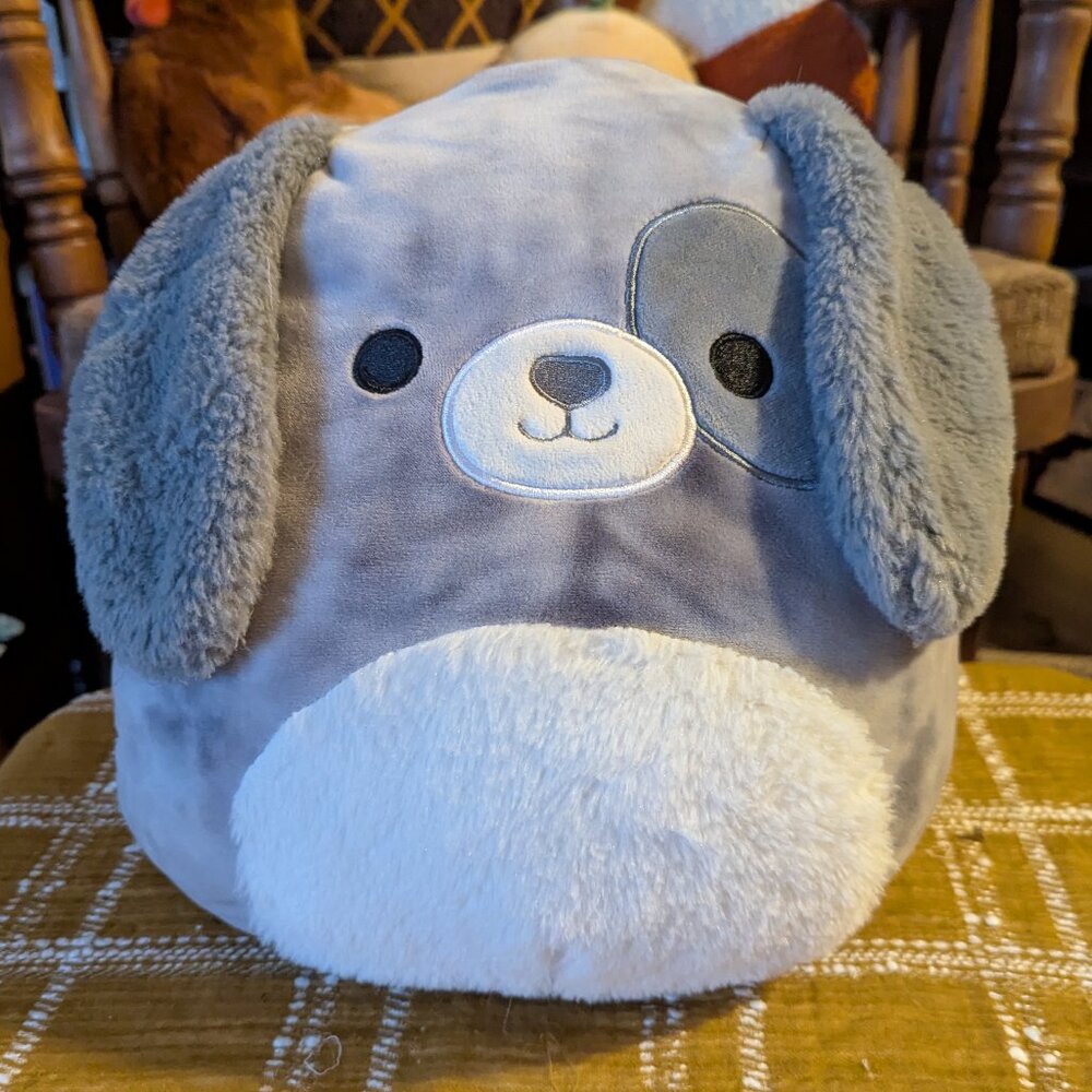 Gray Tie-Dye Dog Squishmallow, 10"